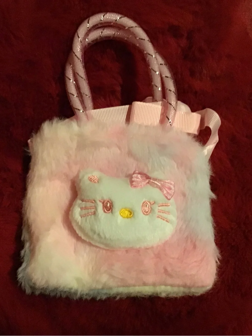 Plush Pink Pastel Kitty Handbag for Kids